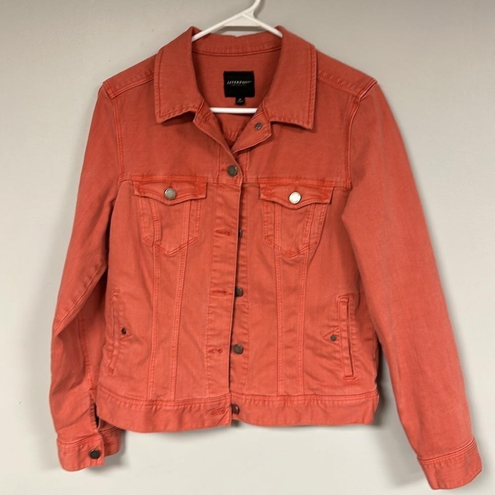 CELESTE CLASSIC JEAN JACKET CORAL FINS - LIVERPOOL LOS ANGELES,  M, EUC!